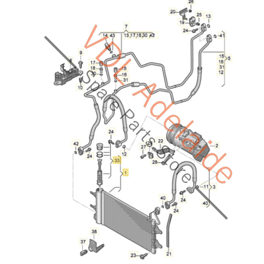 6R0820411 6C0816411A   VW Polo GTi Audi A1 AC Condenser for 1.4 model 6C0816411A 6R0820411