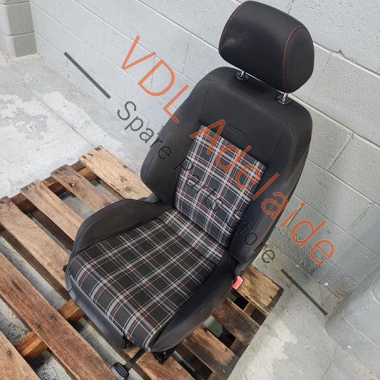 VW Polo Gti 6R Tartan Fabric Cloth Front Right Drivers Seat