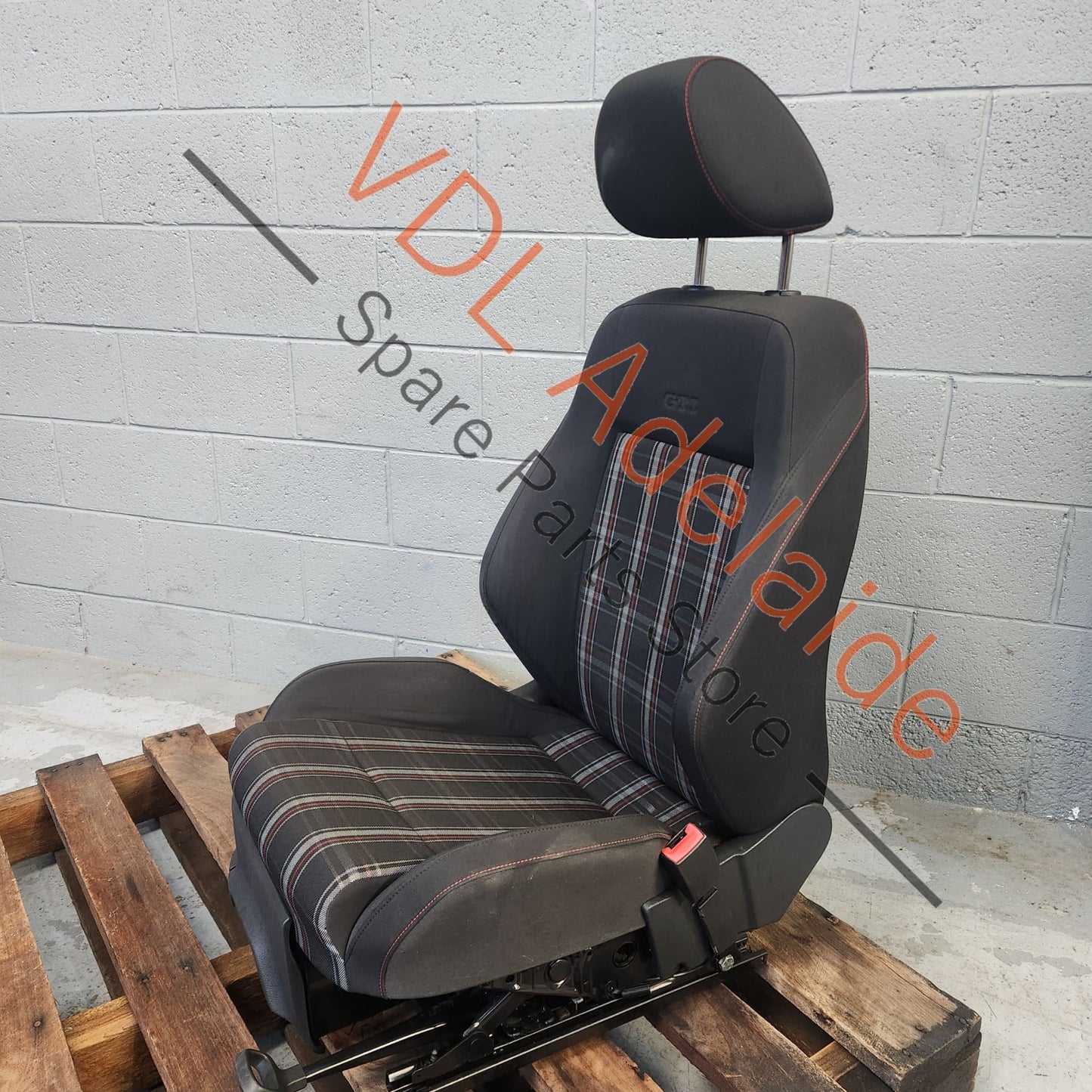 VW Polo Gti 6R Tartan Fabric Cloth Front Right Drivers Seat