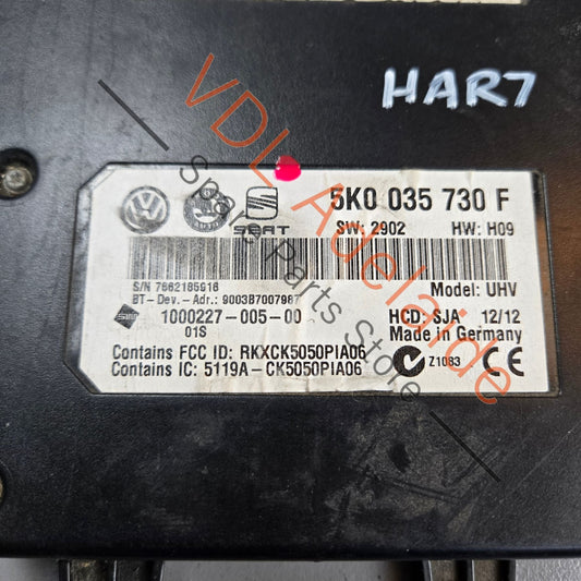 5K0035730F Genuine VW Bluetooth Phone Control Module Adapter 5K0035730F