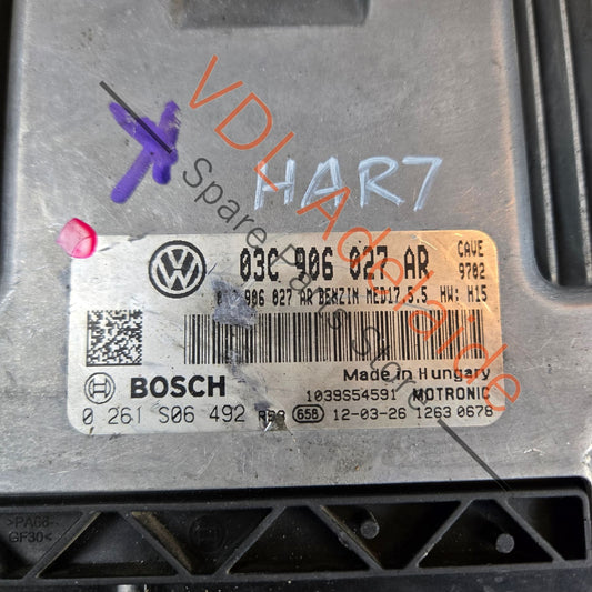 03C906027AR    VW Polo Gti 1.4 Twincharged TFSI Engine Computer ECU 132kw CAVE MED17.5.5