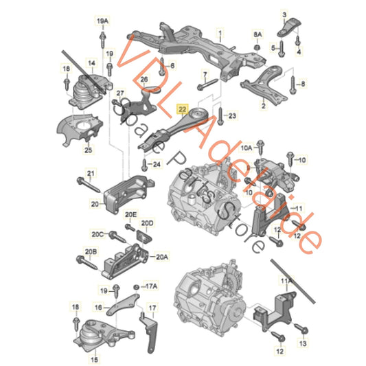 6Q0199851AP    VW Polo 6R Pendulum Support Bottom Engine Mount 6Q0199851AP