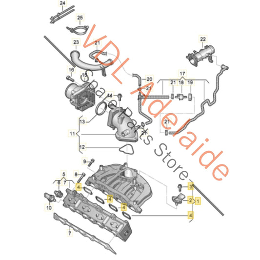 03C129711AE 03C129709BA 03G906051M 038906051C VW 1.4 Inlet Manifold 03C129711AE 03C129709BA Plastic w Sensor 03G906051M