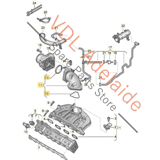 03C129721D    VW 1.4 Inlet Manifold Pipe 03C129721D Throttle Body Adapter