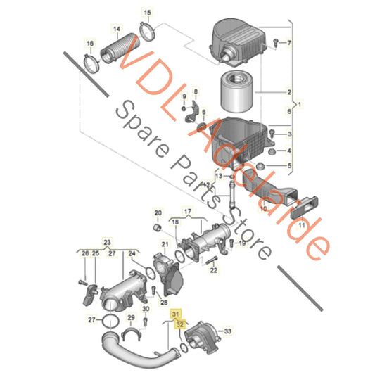 03C145673M    VW 1.4 TFSI Twincharge Inlet Pipe Hose 03C145673M