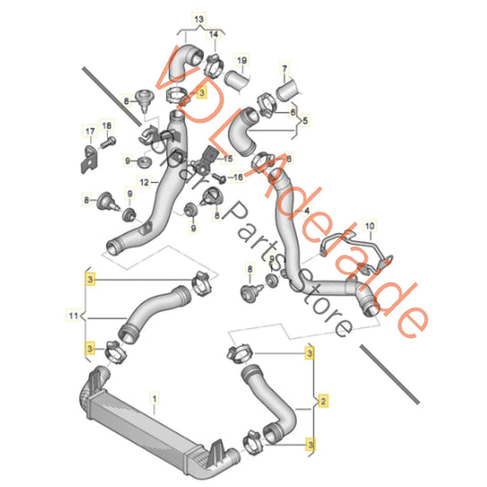 6R0145832B    VW Polo 1.4 Gti Left Side Intercooler Hose Pipe 6R0145832B