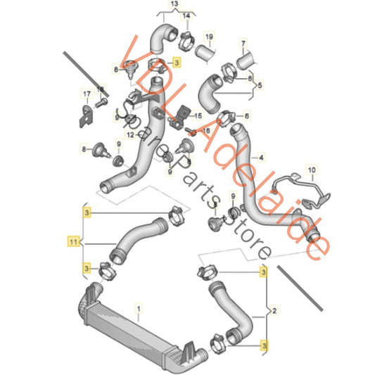 6R0145834B    VW Polo 1.4 Gti Right Side Intercooler Hose Pipe 6R0145834B