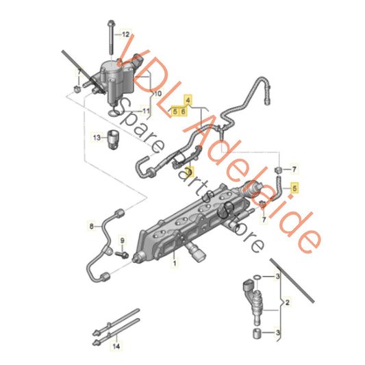 03C133723BS    VW 1.4 Fuel Feed Hose Pipe with Coupling 03C133723BS