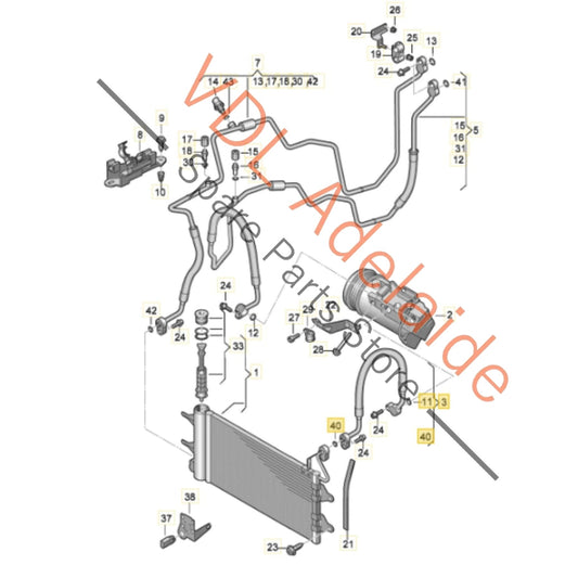 6R0820721H    VW Polo 6R AC Hose Refrigerant Pipe 6R0820721H