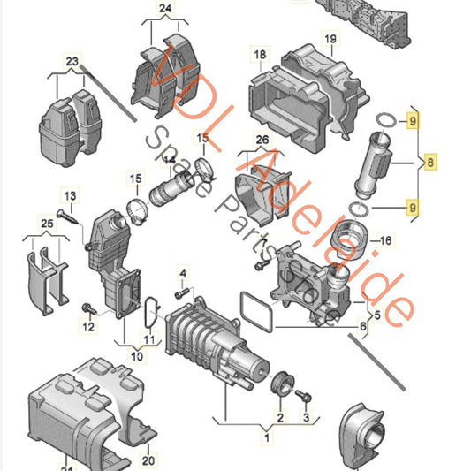 03C145674B VW 1.4 TFSI Supercharger Feed Air Pipe 03C145674B