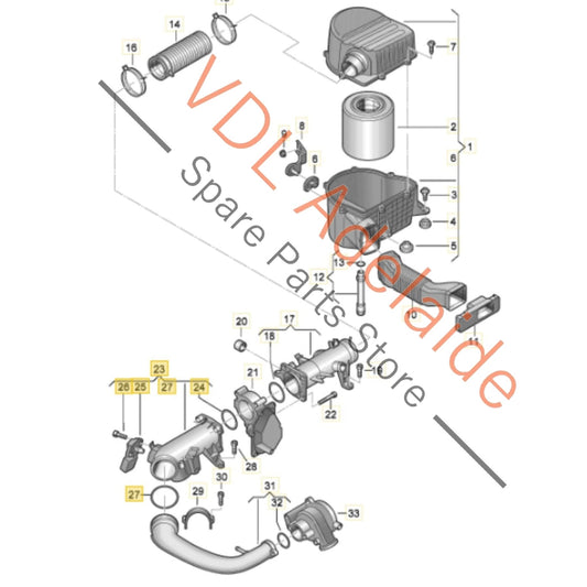 03C145861E    VW 1.4 TFSI Throttle Valve Adapter Pipe Intake 03C145861E