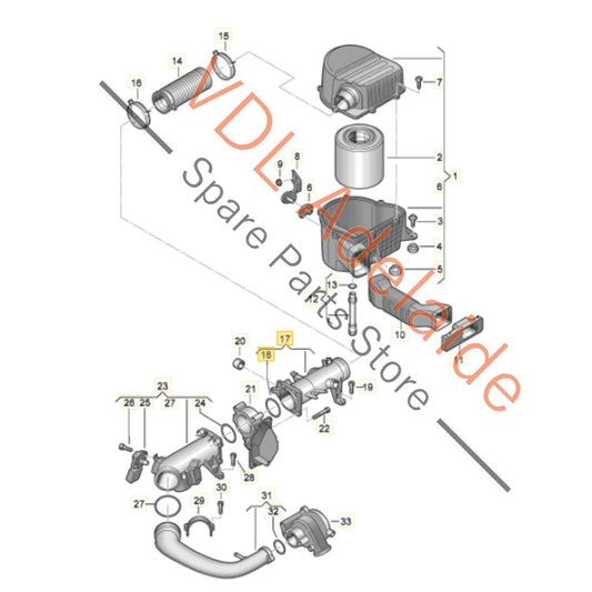03C129617G 03C129617H   VW 1.4 TFSI Throttle Valve Adapter Pipe Intake 03C129617H 03C129617G