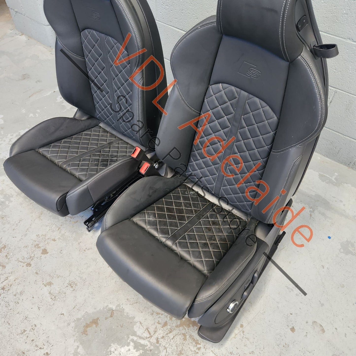 Audi S5 B9 B9.5 Pair of Front Seats Diamond Stitch Leather GRADE 2