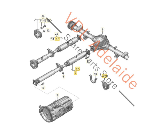 2H0521102BA 2H0521102AK 2H0521102L  VW Amarok 2H Cardan Propeller Tail Shaft for RWD 2H0521102BA 2H0521102AK 2H0521102L