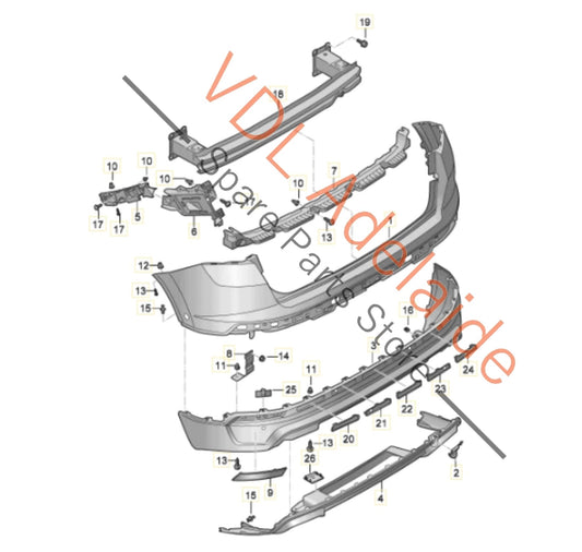 575 807 421 G GRU 575 807 568 D 9DG Cupra Ateca Rear Bumper Cover w Diffuser 9S / X6T Camouflage Green Metallic
