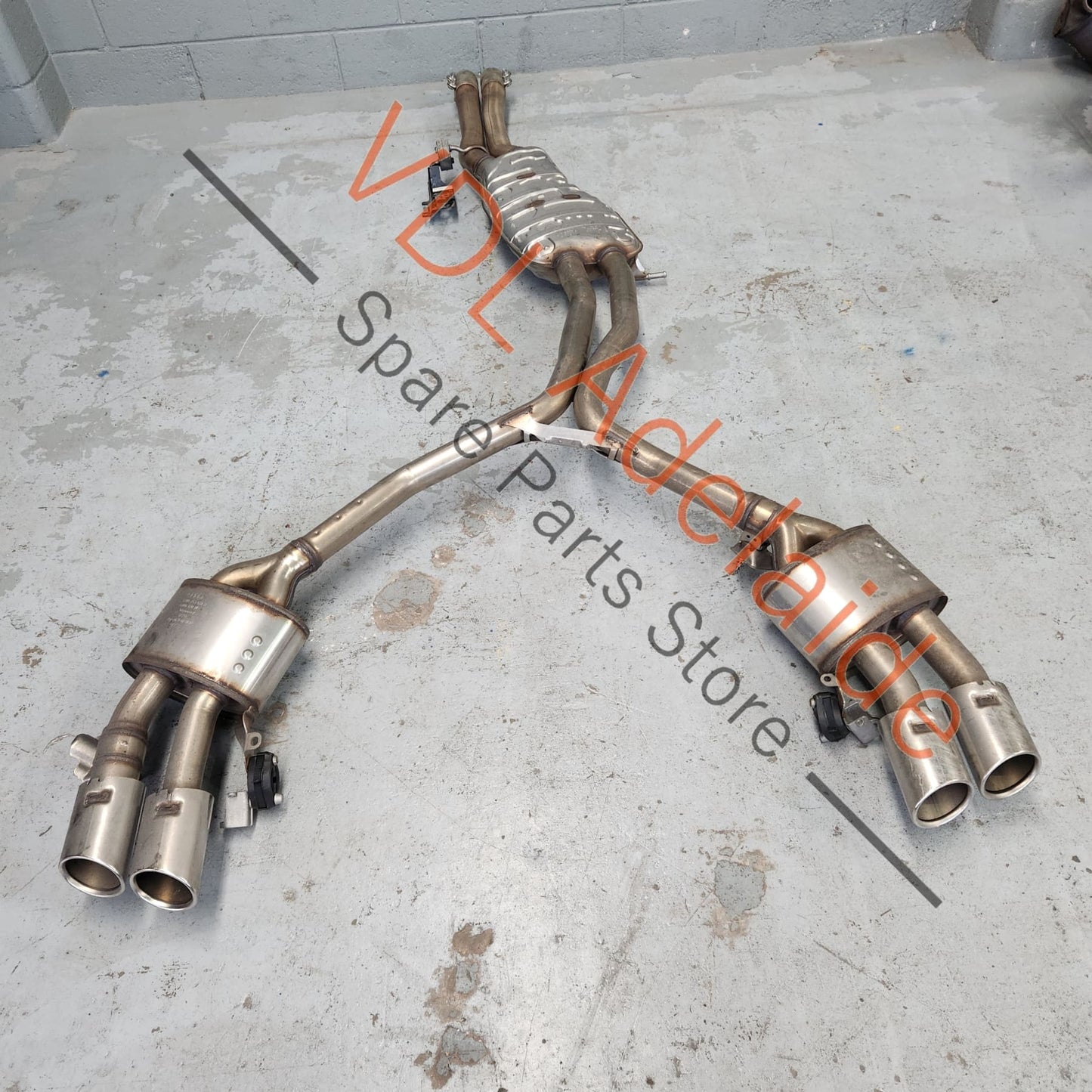 8W0253610C 8W0253609K Audi S5 F5 B9 Rear Exhaust Muffler System with Quad Tail Pipe Outlets