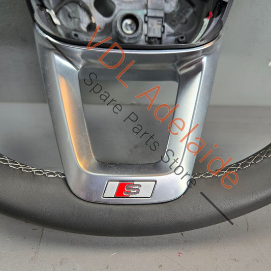 8W0419091GNJAH Audi S5 Flat Bottom Sport Steering Wheel 8W0419091GN JAH Perforated Leather Multifunction 4396km!