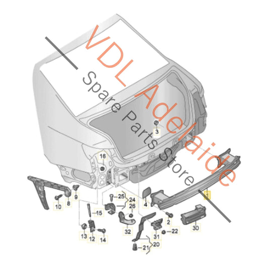 8W0807309H Audi A5 S5 B9 F5 Rear Bumper Reinforcement Bar Reo 8W0807309H