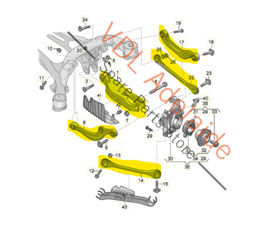 4M0505292D 8W0505398F 8W0501530D 8W0505324F Audi B9 F5 A4 A5 S4 S5 RS4 RS5 Rear Right Suspension Control Arm Set 8W0505311H 8W0505324F 4M0505292D 8W0501530D 8W0505398F