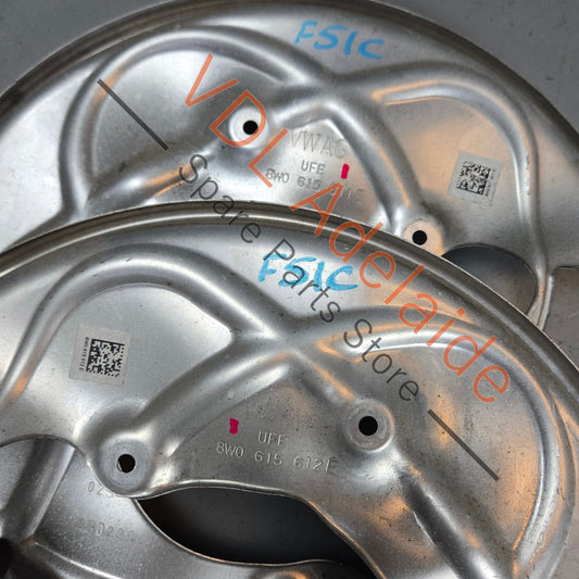 8W0615611E Audi RS4 S4 RS5 S5 Rear Brake Dust Stone Shields 8W0615611E 8W0615612E
