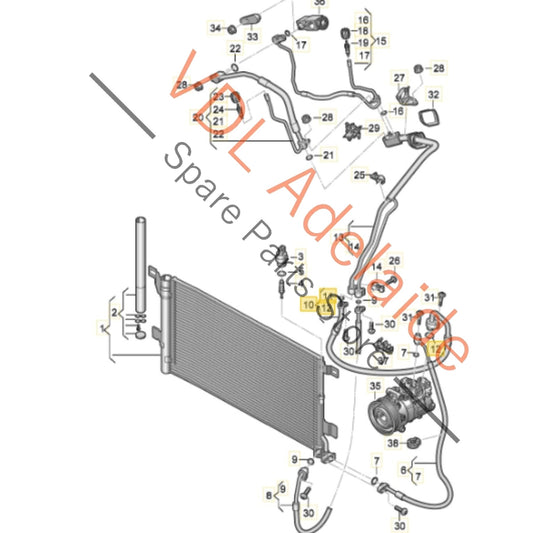 8W0816743D Audi S5 F5 B9 AC Refrigerant Gas Hose Line Pipe 8W0816743D