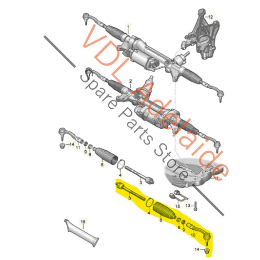 8W0423811C 8W0423810A Audi A4 S4 RS4 A5 S5 RS5 B9 Tie Rod and Rack End for Left side 8W0423811C 8W0423810A