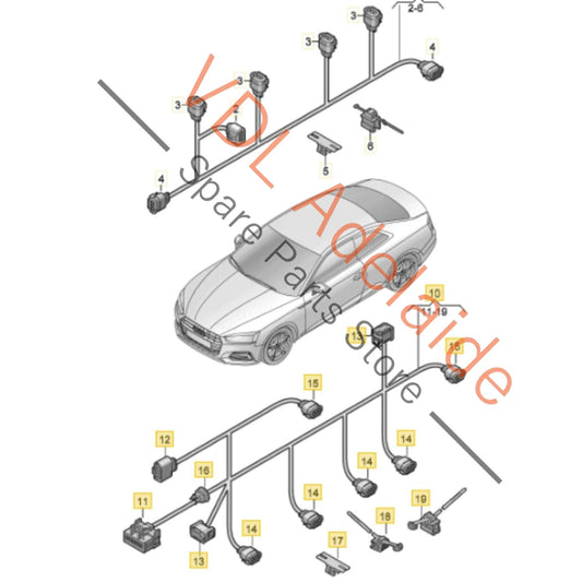8W6971104AC Audi A5 S5 Rear Bumper Wiring Harness for lane change assist 8W6971104AC