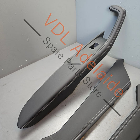 8W2863305AKND 8W6867173AKND 8W2863306AKND 8W6867174AKND Audi A5 S5 RS5 Coupe Black Leather Upgrade White Stitch Centre Console and Door Handle Arm Rest Trim Set 8W2863305A KND 8W6867173A KND
