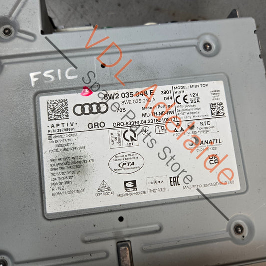 8W2035048E Audi MIB3 A4 A5 S4 S5 B9.5 F5 SQ5 Facelift Navigation Central Computer Infotainment 8W2035048E