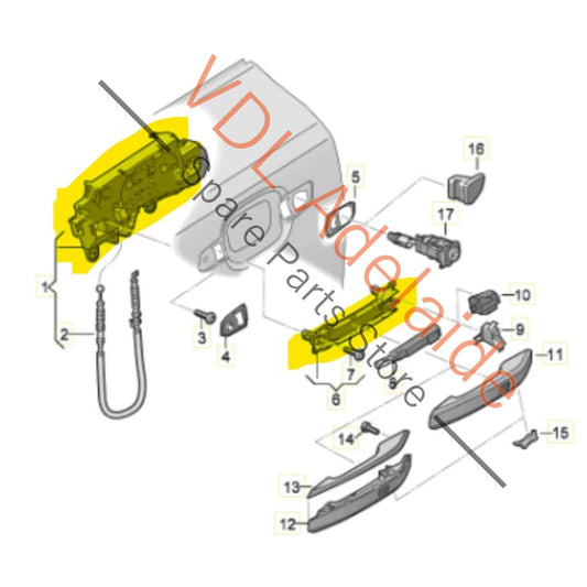 8W0837812A 8W0837206B Audi A4 A5 A7 Door Handle Mounting Bar Assembly Right Driver 8W0837812A 8W0837206B