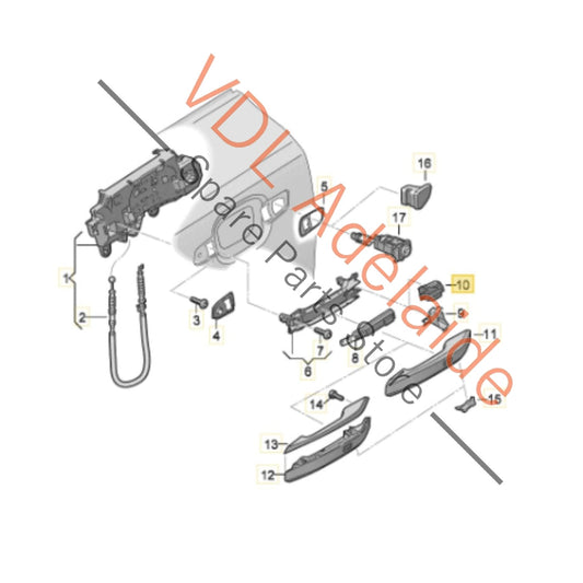8W0947133 Audi A4 A5 A7 Left Exterior Door Handle Peripheral Puddle Courtesy Light 8W0947133