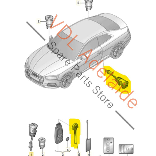 107837168EG Audi Q5 A4 A5 Right Front Drivers Door Lock with Blade Key 107837168EG