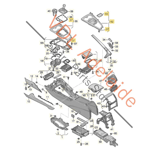 8W2864241EV58 Audi A4 A5 Gloss Black Centre Console Trim Insert Moulding 8W2864241E V58