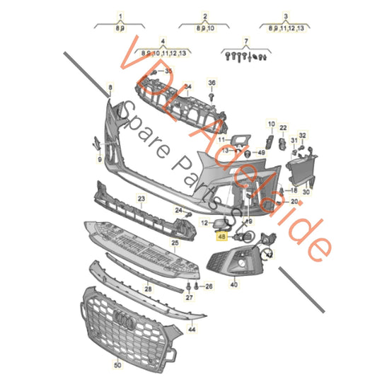 8W6919267H Audi A5 S5 Front Left Bumper Parking Sensor Bracket 8W6919267H