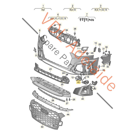 8W6919268H Audi A5 S5 Front Right Bumper Parking Sensor Bracket 8W6919268H