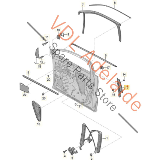 575837902 575837902B041 Cupra Ateca Front Right Door Exterior B Pillar Trim Gloss Black 575837902B 041