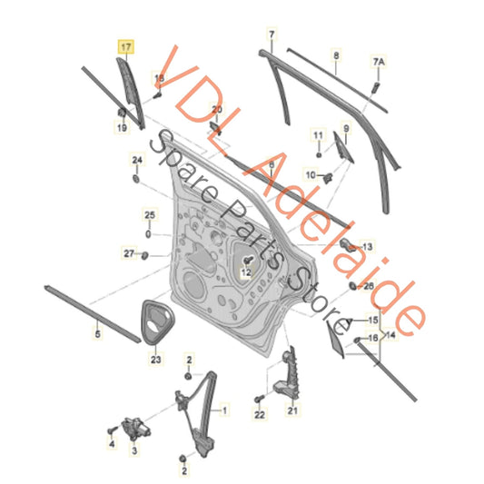 575839901 575839901B041 Cupra Ateca Rear Left Door Exterior B Pillar Trim Gloss Black 575839901B 041