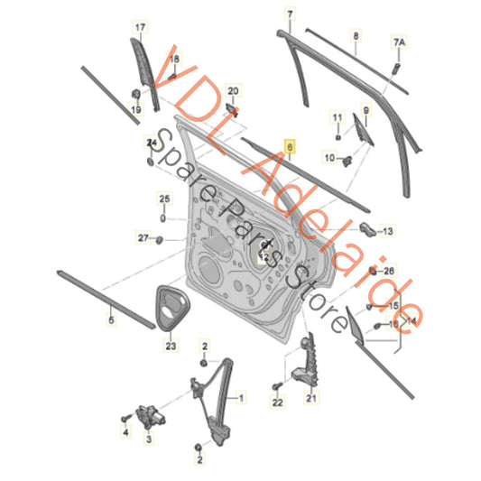 5.76E+49 575837476E 575839475H041 575839476H041 Cupra Ateca Set of 4 Exterior Door Window Aperture Seals Gloss Black Trim 575837475E 041 575839475H 041