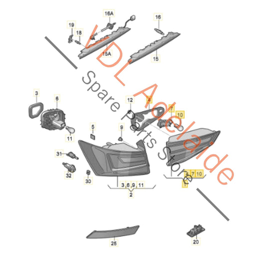 575945307G Cupra Ateca Rear Left Inner LED Tail Light 575945307G