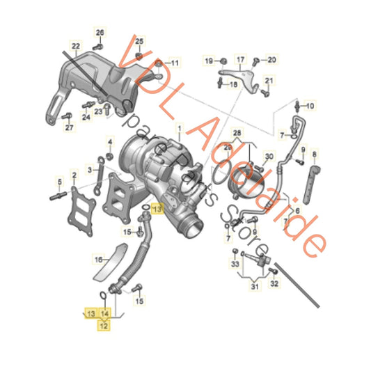 06Q145735D VW Golf R MK8 Audi S3 8Y Cupra Turbo Oil Return Pipe 06Q145735D