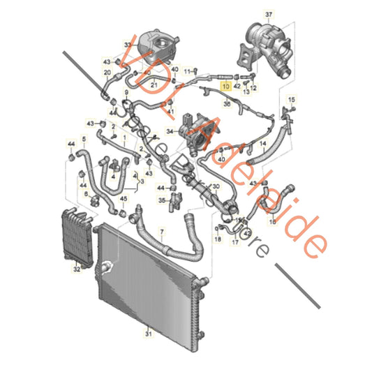 06Q121085D Audi VW Cupra DNF Turbocharger Coolant Return Pipe Hose 06Q121085D