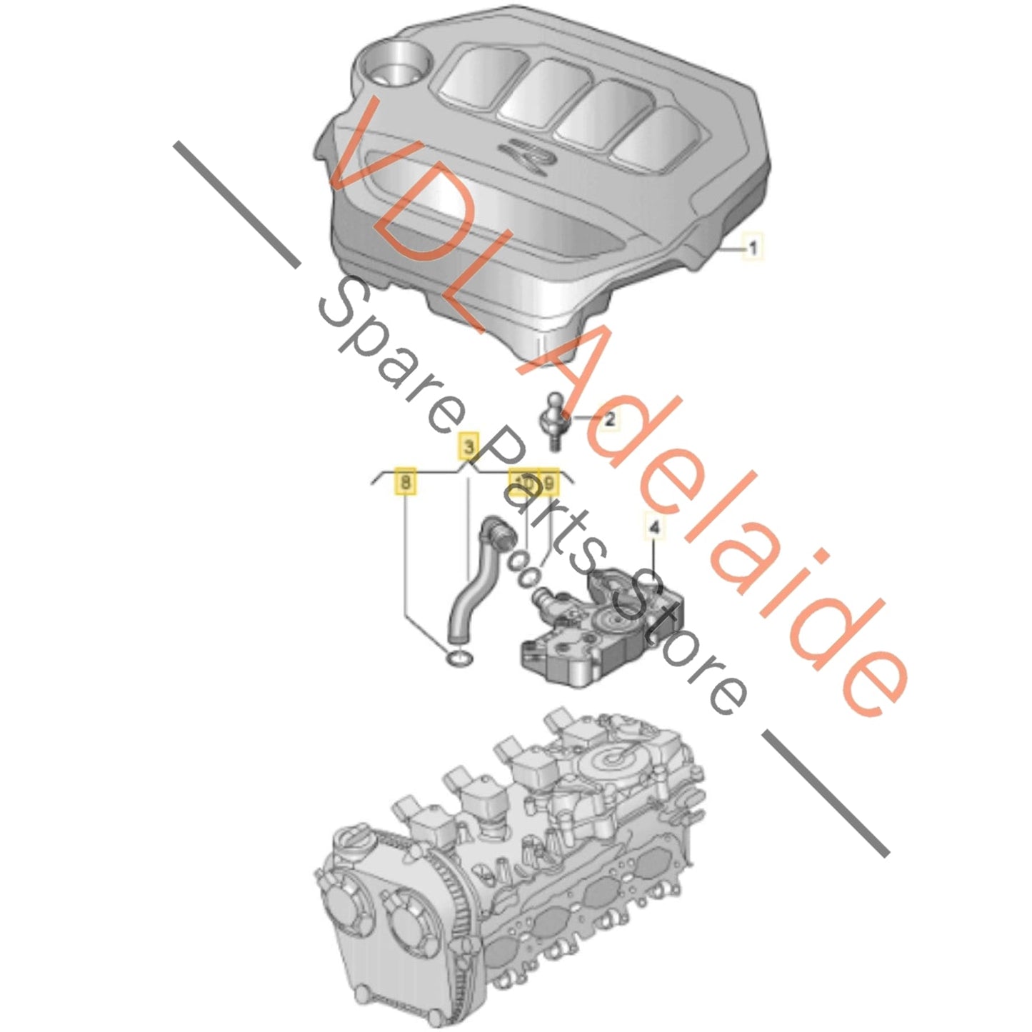 06Q103213 06Q133750 Audi S3 8Y VW Golf R MK8 PCV Oil Breather Hose with Suction Pump 06Q103213 06Q133750