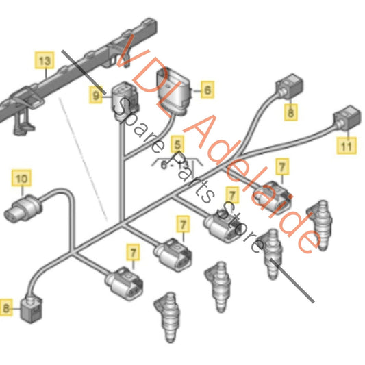 06N971627B VW Golf Gti & R MK8 Audi S3 DNFC Fuel Injector Wiring Harness Cable 06N971627B