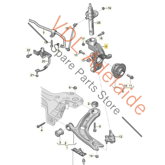 5QD407253F 5Q0407253C 5Q0407253A 5Q0407257A Golf MK8 Passat Cupra Ateca Front Left Hub Knuckle Wheel Bearing Housing 5QD407253F 5Q0407253C 5Q0407253A