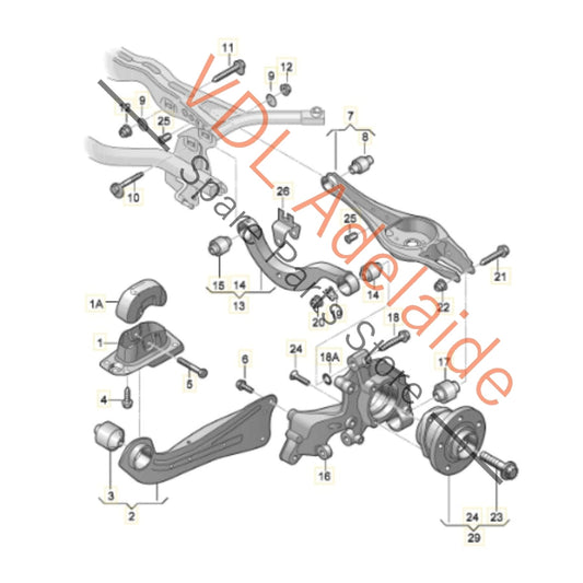 5Q0505223D 5QA505311E 5Q0505323C 5Q0501529F Cupra Ateca Audi Q2 VW T-Roc Rear Left Suspension Arm Set Upper & Lower Control Arms