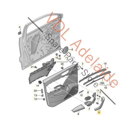 575867197C Cupra Ateca Front or Rear Left Interior Door Handle Trim 575867197C
