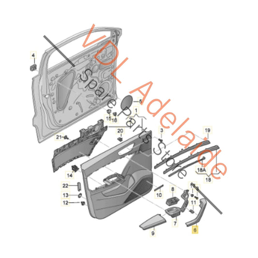 575867198C Cupra Ateca Front or Rear Right Interior Door Handle Trim 575867198C
