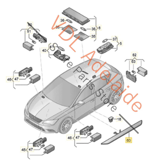 5F4947417D Cupra Pair of Illuminated Door Entry Strips 5FA947417E