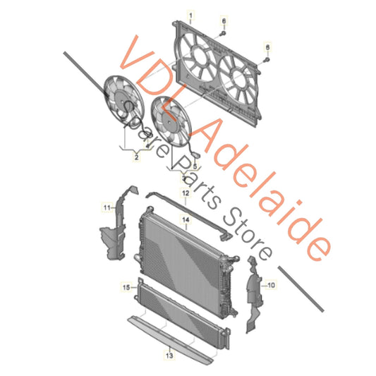 8W0959455AB 8W0959455AA 8W0121207C Audi RS7 4K Q7 4M Radiator fan assembly 8W0121207C 8W0959455AB 8W0959455AA