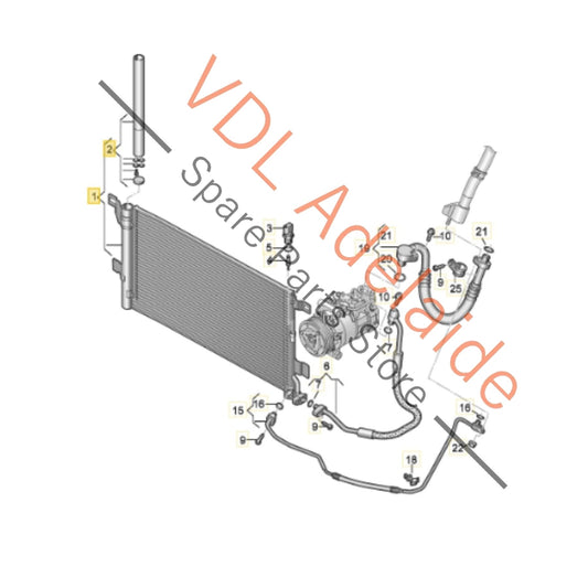 8W0816421S 8W0816411AA Audi A4 A5 A7 RS7 A6 RS6 AC Condenser Drier 8W0816421S 8W0816411AA